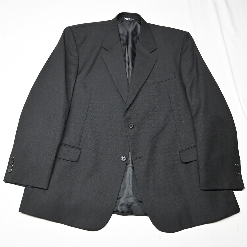 Alexander Lloyd 54L Black Check Wool Mens Blazer Sport Coat Suit Jacket